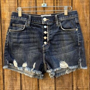 Current Elliott The Ultra High Waist Dark Jean Shorts
